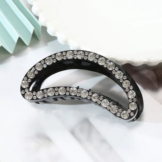 Pinza para el pelo con personalidad y flor de diamantes de imitación de acrílico 