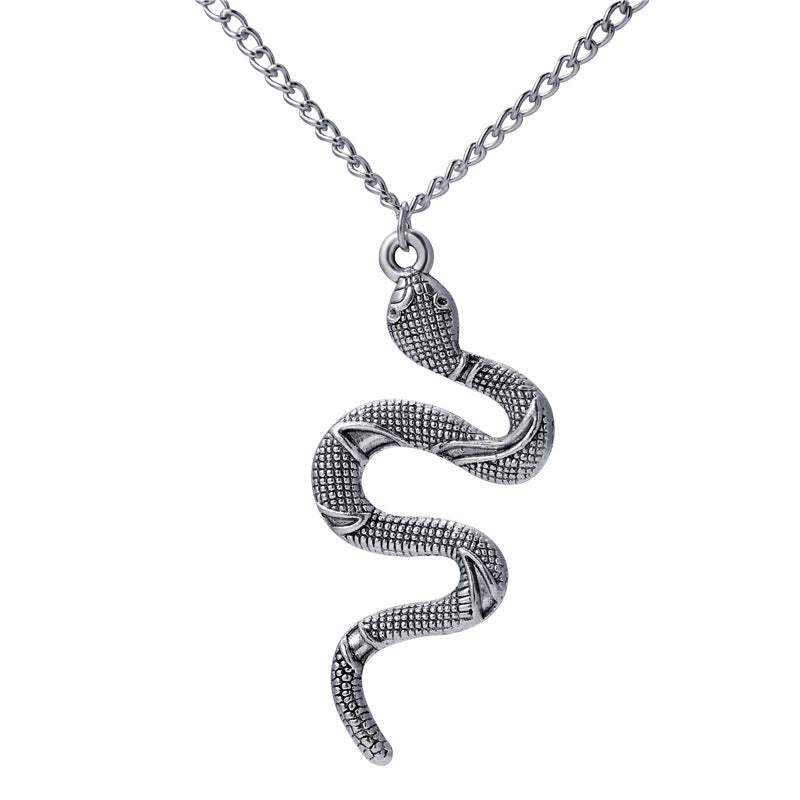 Alloy Snake Pendant Necklace Clavicle Chain