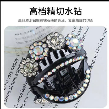 Pinza con forma de garra con diseño floral y diamantes de imitación 