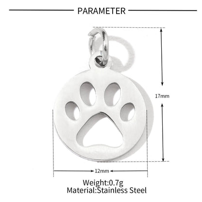 20 pcs/pack dog's paw flower sun titanium steel DIY pendant