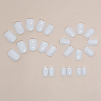 White Short Square Nail Stickers