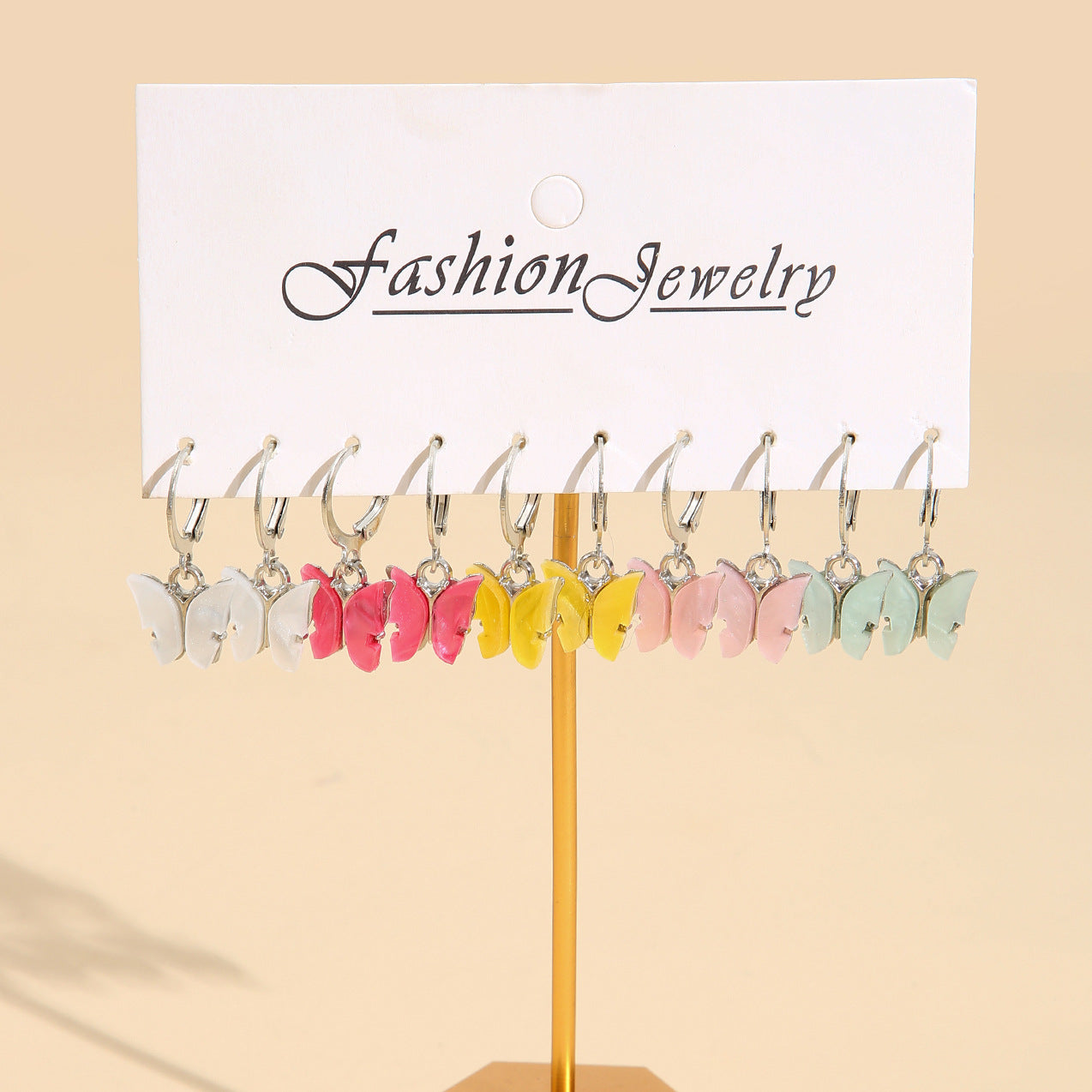 Colorful butterfly earrings set 5 pieces creative