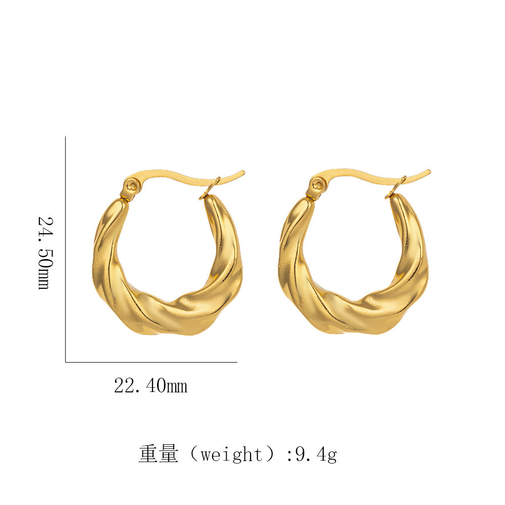 18K Gold Titanium Steel Geometric Earrings