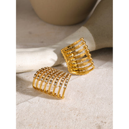 Diamond titanium steel earrings