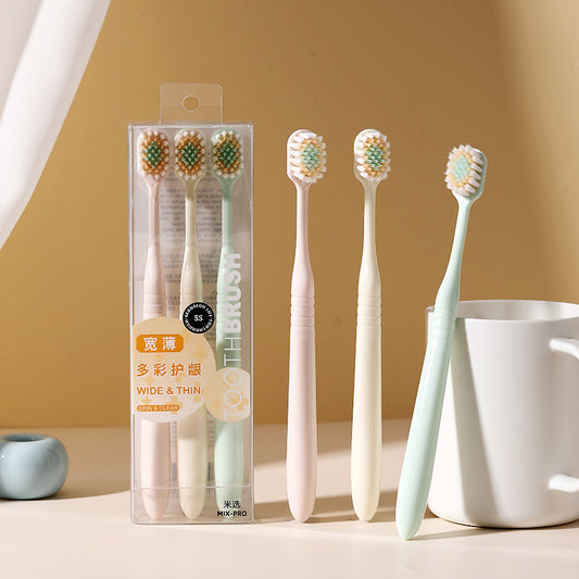Soft Bristle High-Quality Toothbrush for Adults, 3-Pack