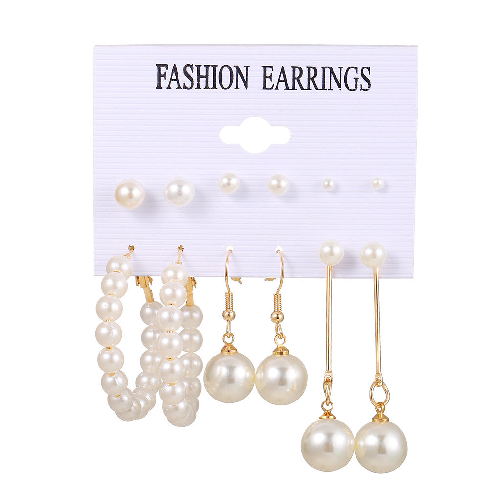 6-Pair Pearl Fringe Earring Set