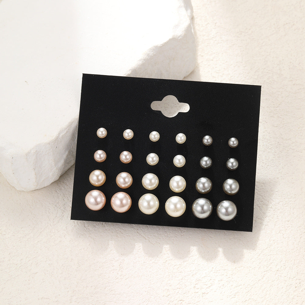 12-piece tri-color earrings set