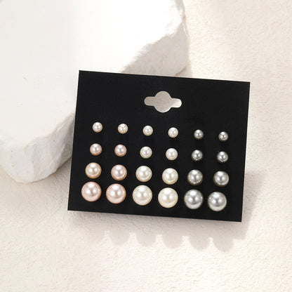 12-piece tri-color earrings set