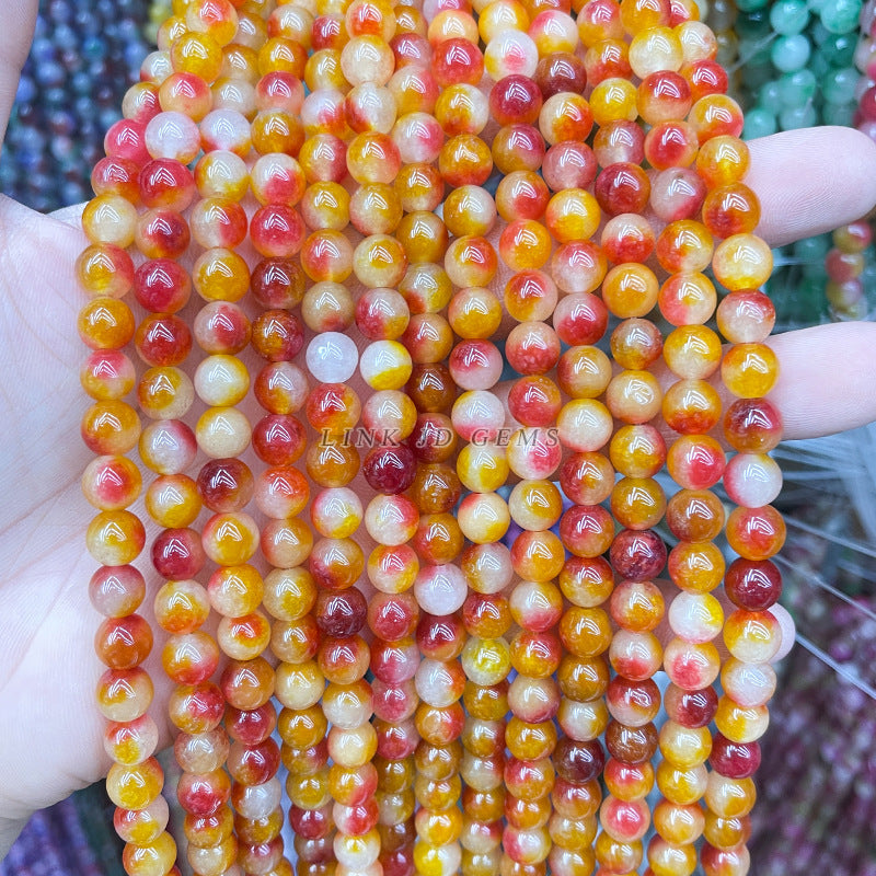 8Mm optimized mixed color chalcedony round beads loose beads