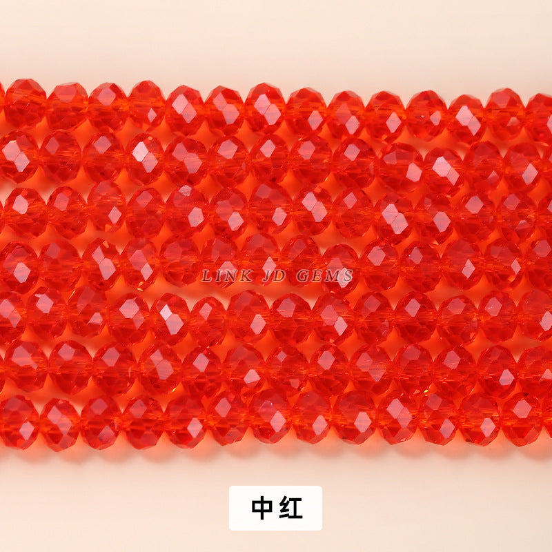 Colored crystal glass flat beads loose beads