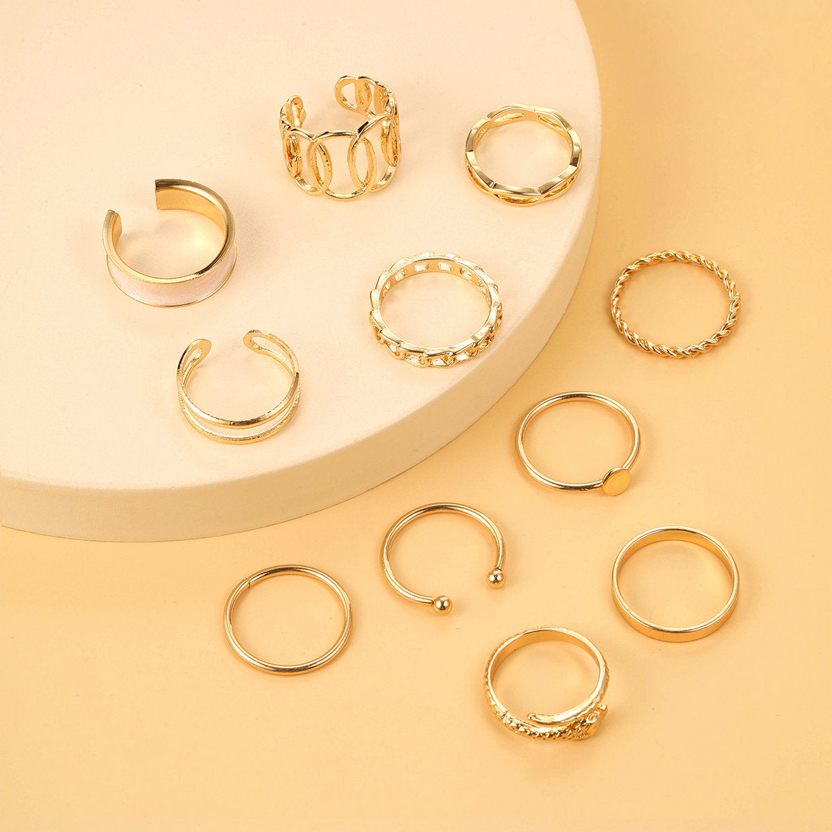 Snake & Geometric Ring Set (11 pcs)