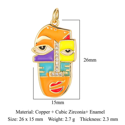 Oil drop copper zircon pendant palm eye face crown