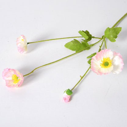 4 artificial poppy flowers