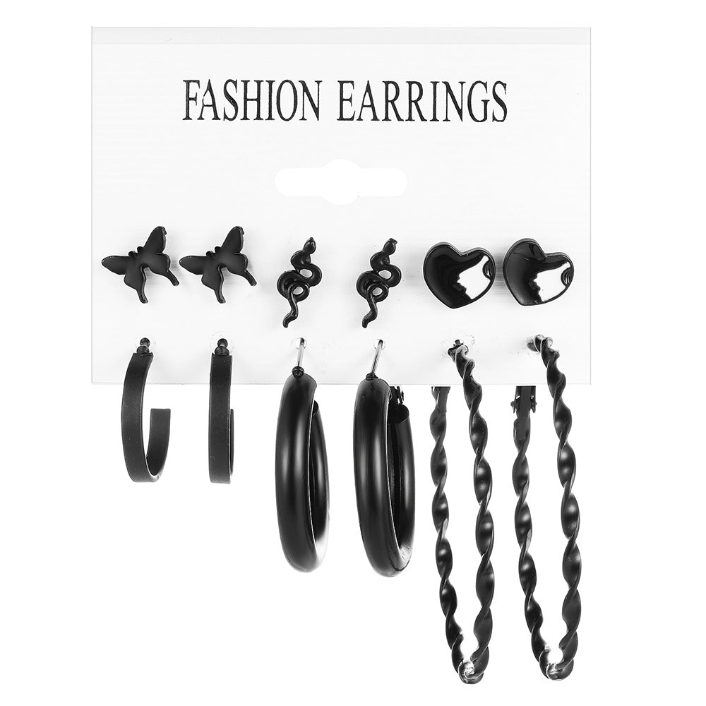 Geometric Butterfly Snake Earrings