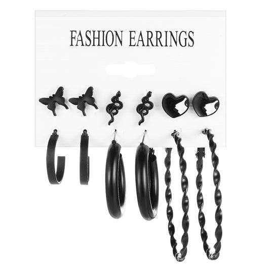 Geometric Butterfly Snake Earrings