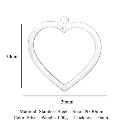 Paquete de 5 unidades, colgante de acero de titanio con diamantes de amor, colgante de huella digital. 