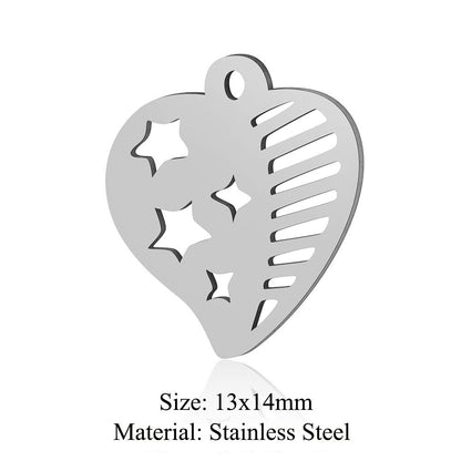 5 pcs/bag bead titanium steel love pendant