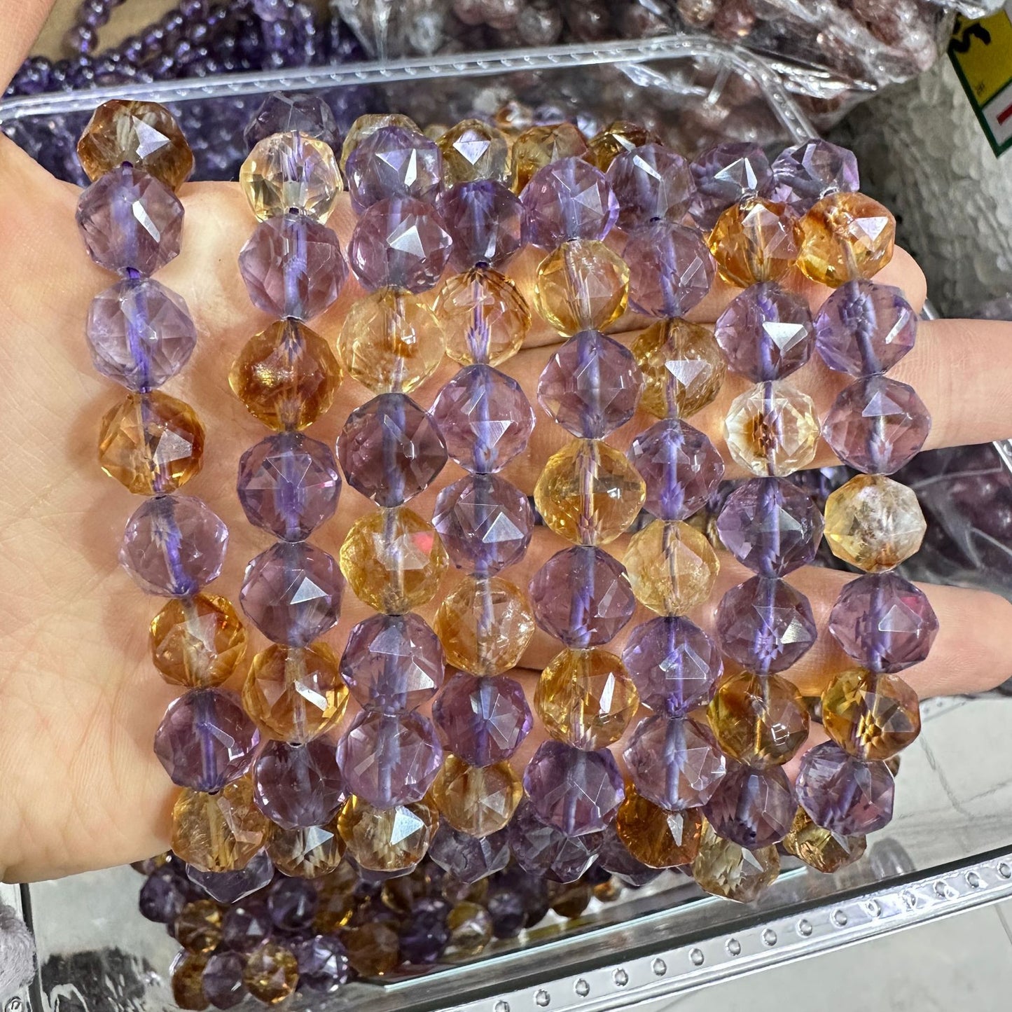 Amethyst loose beads crystal round beads bracelet beads