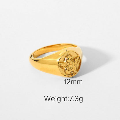 18k gold plated stainless steel Cupid ring