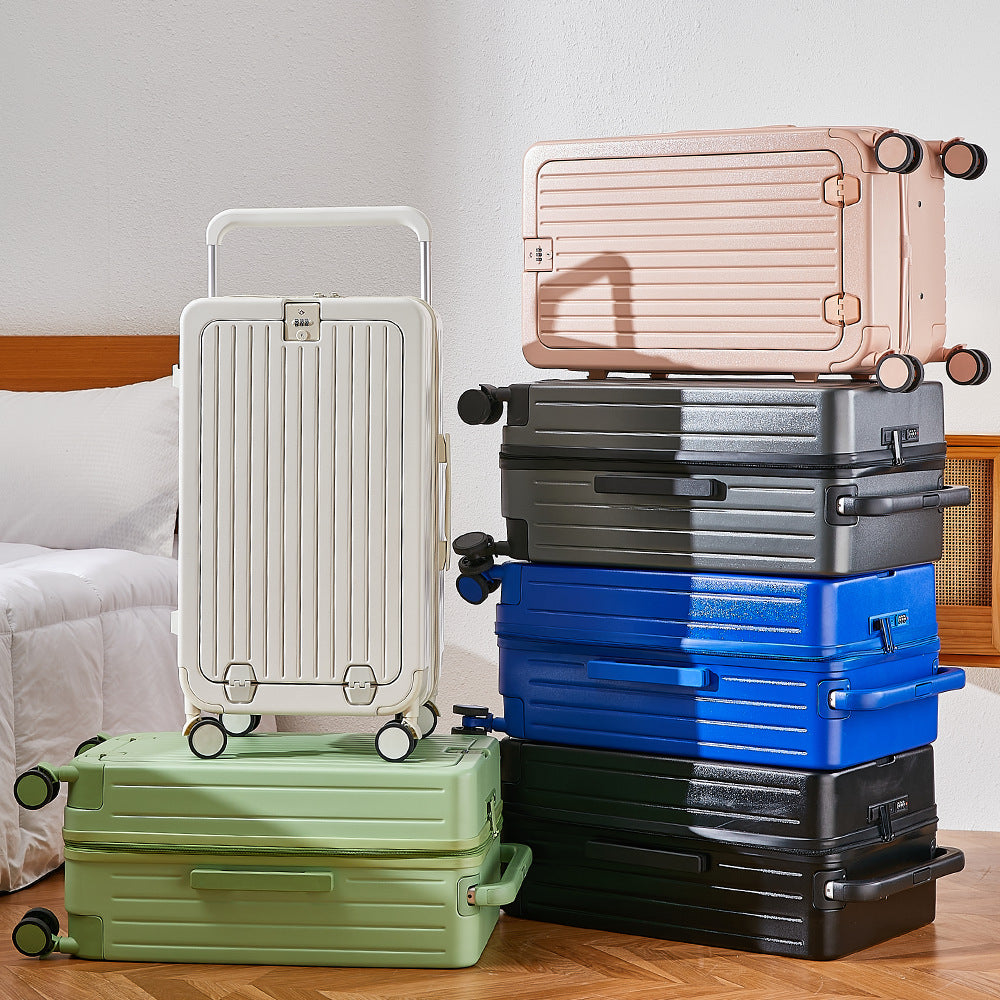 Front open suitcase universal wheel