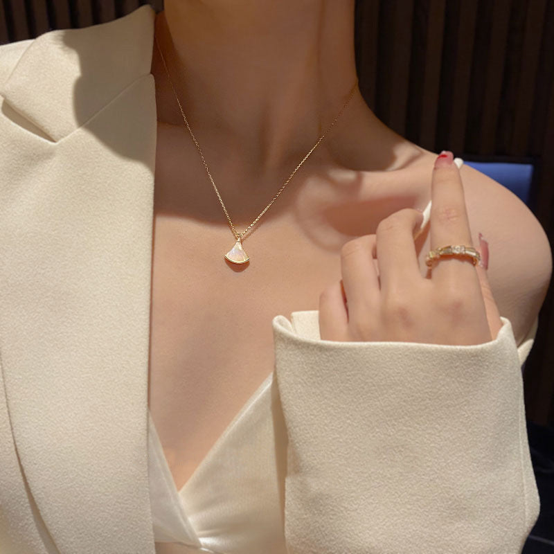 Fan Skirt Titanium Steel Necklace Women's Versatile