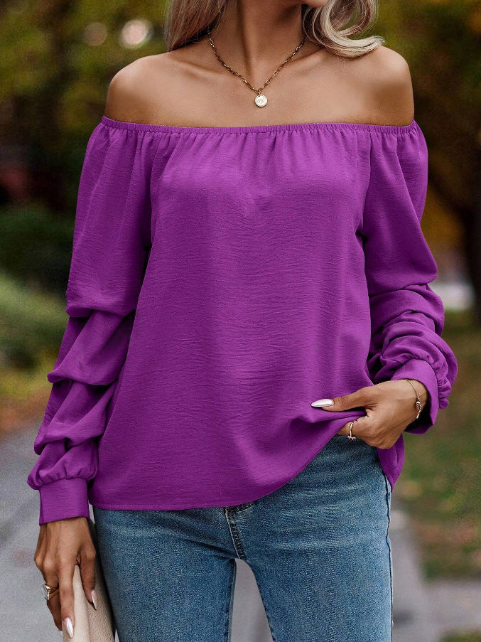 Off-Shoulder Tubercle Sleeve Long Sleeve Shirt