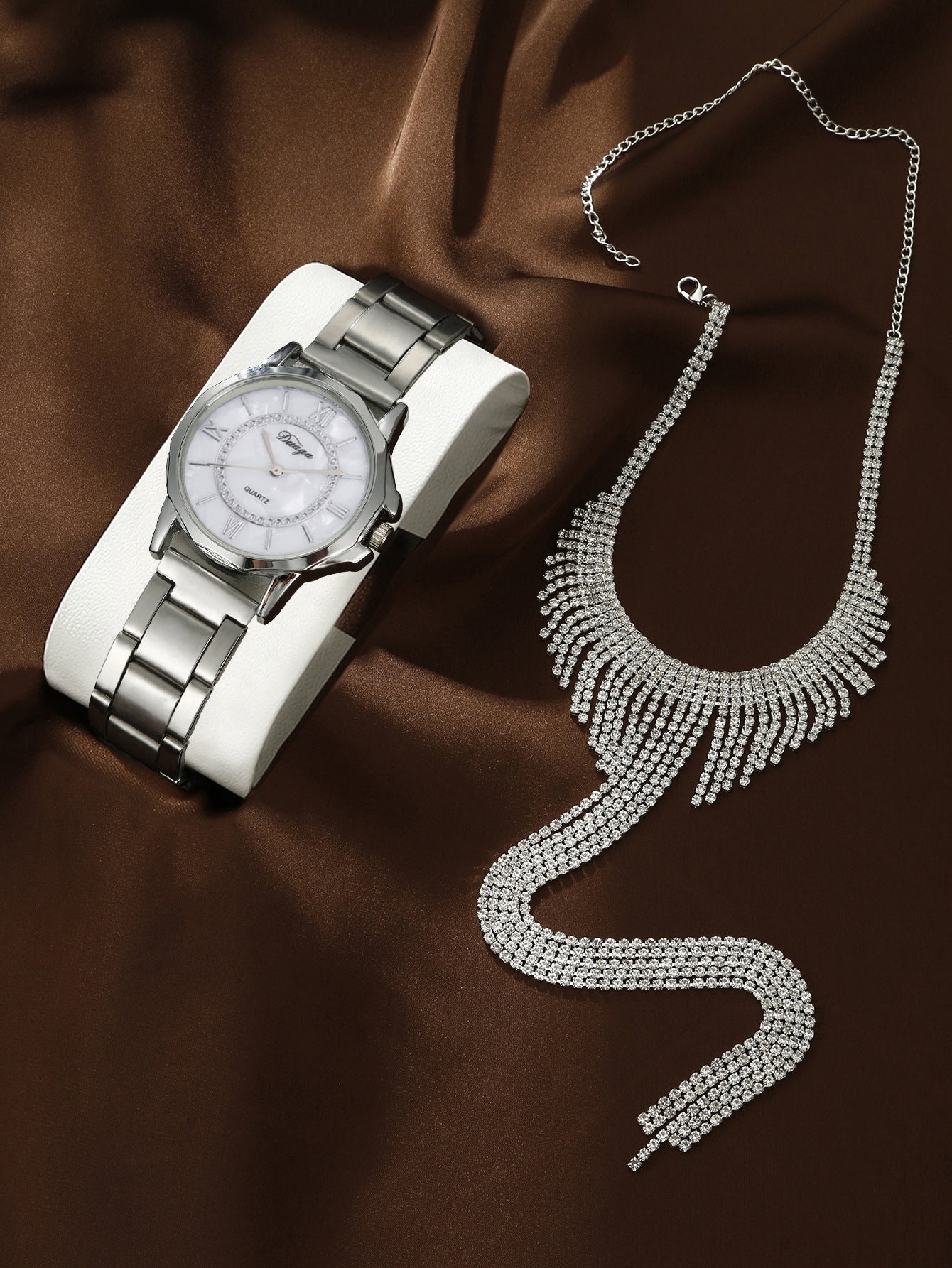 Quartz Watch Rhinestone Alloy Peacock Jewelry Set