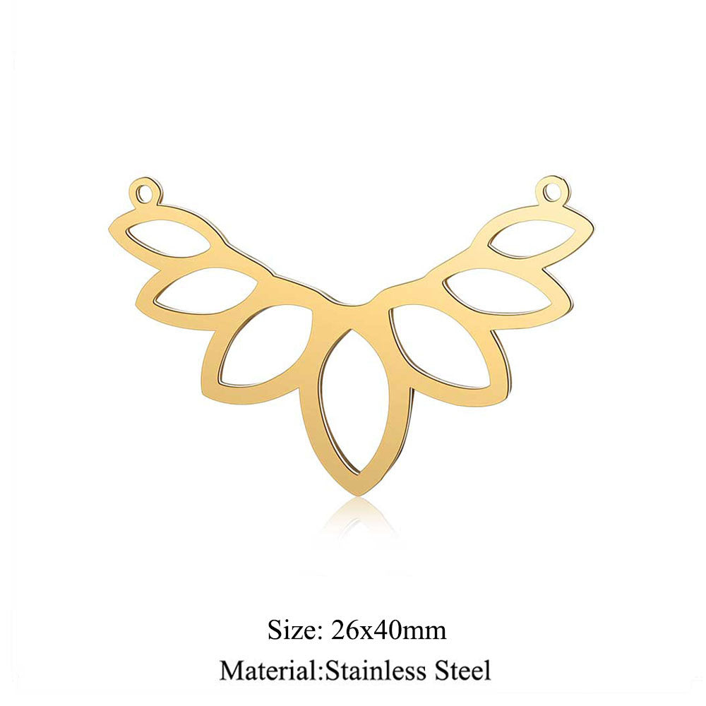 5 pcs/titanium steel large pendant flower diamond conch