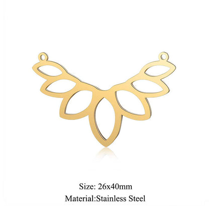 5 pcs/titanium steel large pendant flower diamond conch