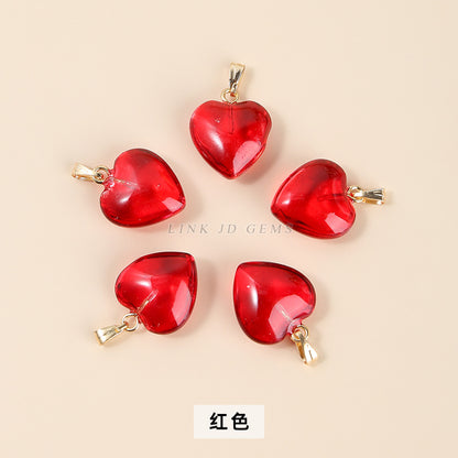 16Mm magic color glazed love-shaped glass pendant