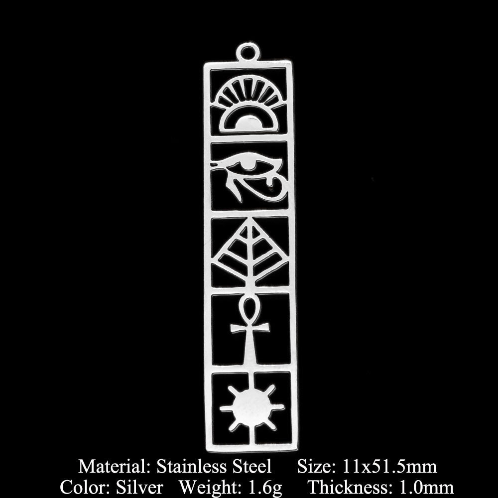 5 pcs/pack stainless steel card star and moon eye pendant.