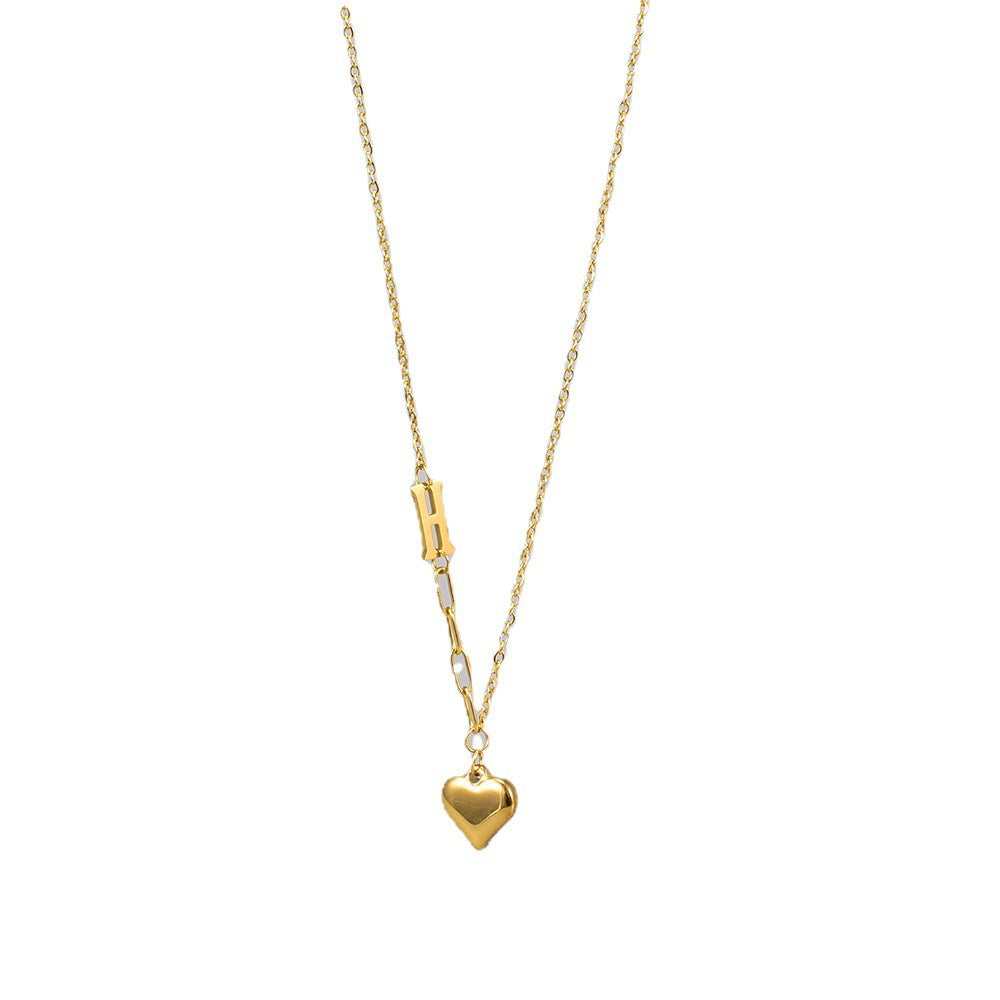 Asymmetrical Love Clavicle Necklace — Light Luxury Elegant Necklace
