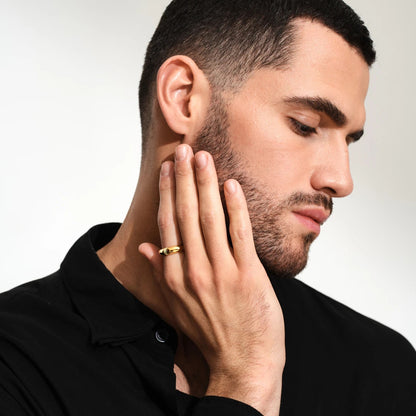 18k gold stainless steel simple ring