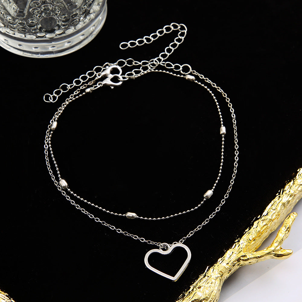 Double-Layer Heart Anklet