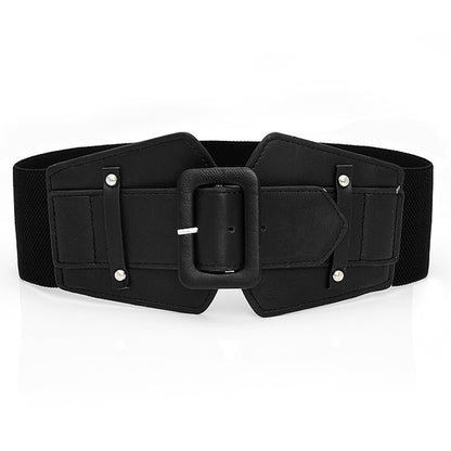 Belt PU leather pin buckle waist wide belt