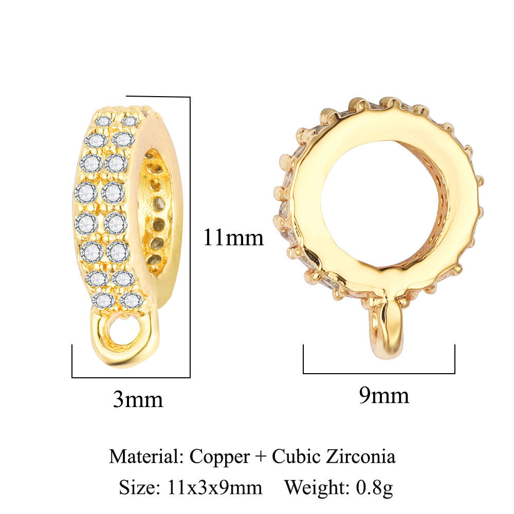 Copper zircon melon seed buckle micro-inlaid necklace pendant.