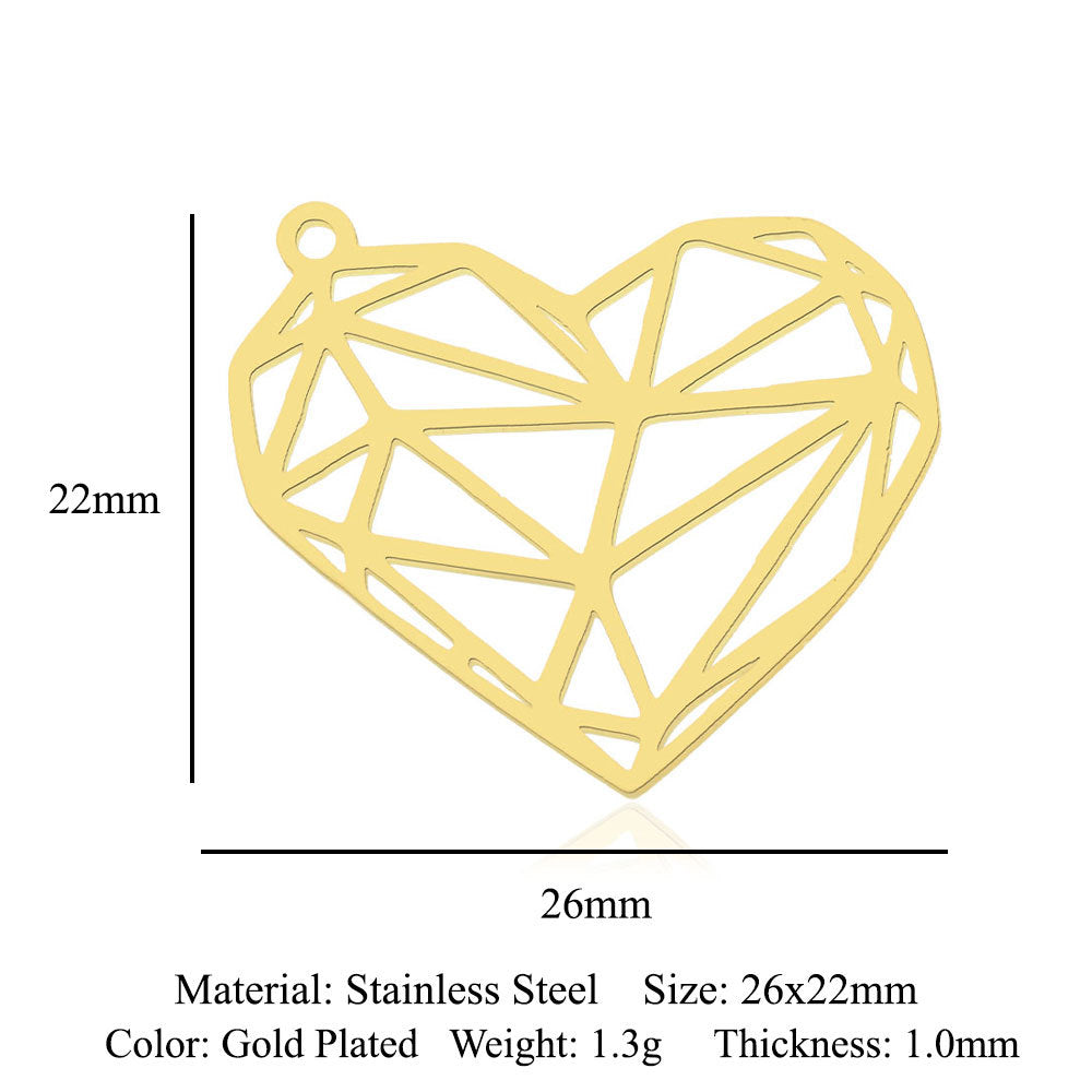 Paquete de 5 unidades, colgante de acero de titanio con diamantes de amor, colgante de huella digital. 