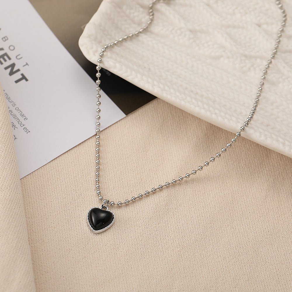 Black Heart Pendant Necklace
