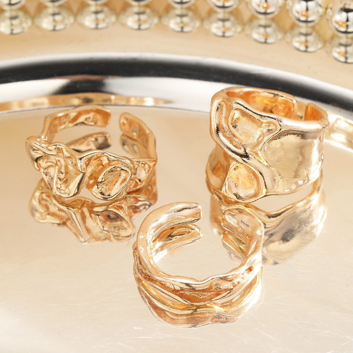 Irregular Texture Ring Set