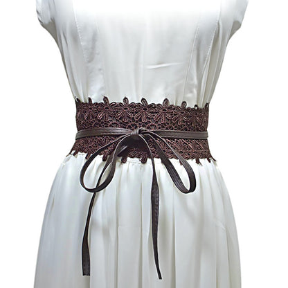 15-Color lace wide belt