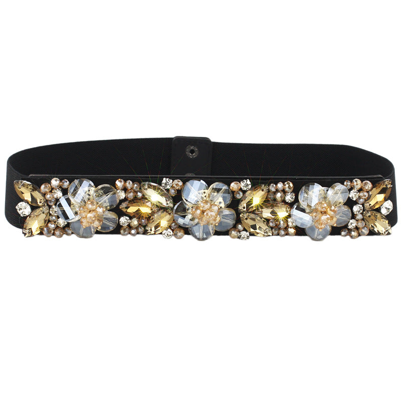 Handmade crystal rhinestone waist seal