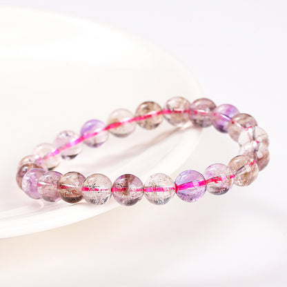 Pulsera de siete cristales transparentes de hielo natural 5A 