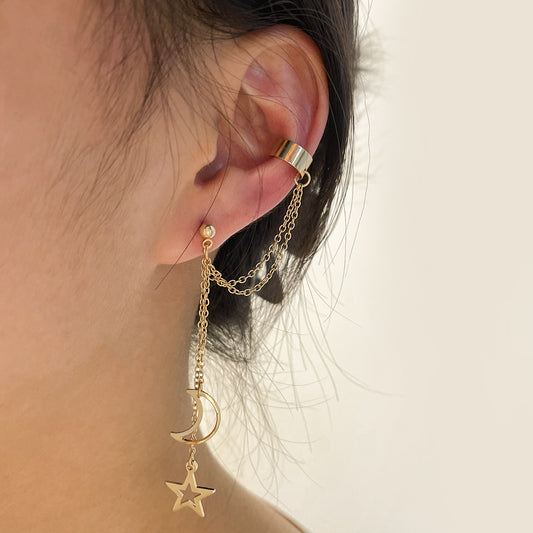 Retro Alloy Five-Pointed Star Ear Clips (No Piercing)