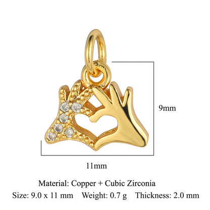 Elephant starfish tropical fish copper zircon pendant