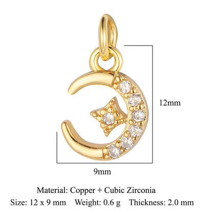 Sun Moon Stars Copper Zircon Eyes Palm Pendant