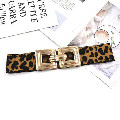 Geometric gold metal belt