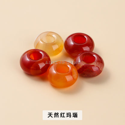 14Mm primary color agate abacus large hole bead powder