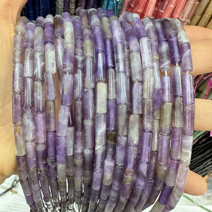 4*13MM natural stone crystal cylindrical spacer beads