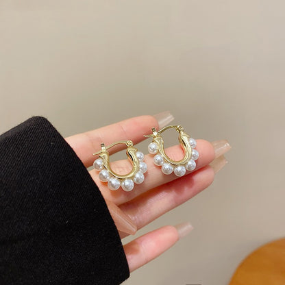 Pendientes vintage franceses con hebilla en forma de U 