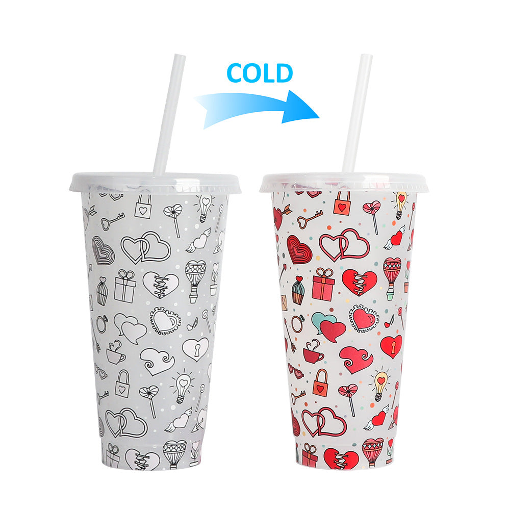 710Ml temperature-sensitive plastic color-changing cup
